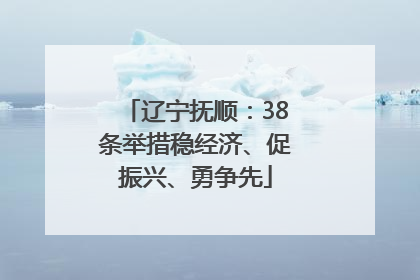 辽宁抚顺：38条举措稳经济、促振兴、勇争先